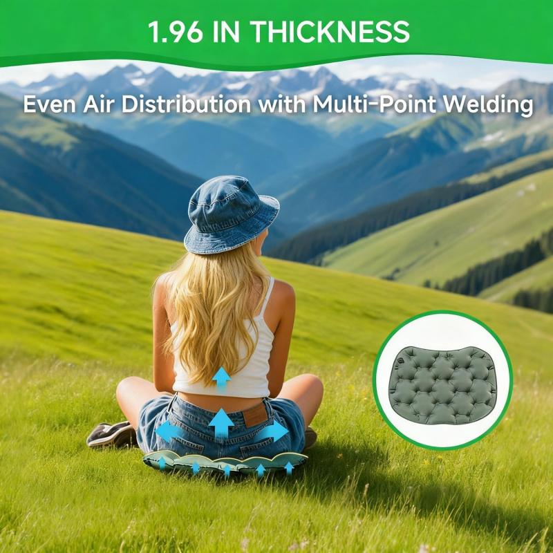 Inflatable Seat Cushion With Pump Pressure Relief Air Pad For Airplane Stadium Travel Waterproof Portable Chair Mat For Sciatica