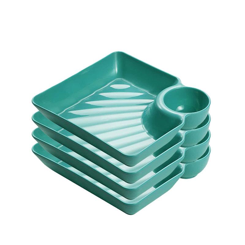 4 Stück Knödelgericht Dip-Schale, gebratenes Hähnchenplatte Zuhause kreative Plastikgeschirr Knödel