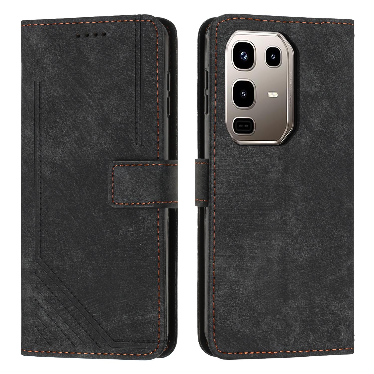 

Stand Case for Infinix Note 50s 5G Imprinted Lines Leather Phone Cover E