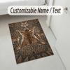 Tiger Forest Theme Soft Crystal Velvet Rug Custom Name & Text Print Non Slip Floor Rug for Bedroom Living Room