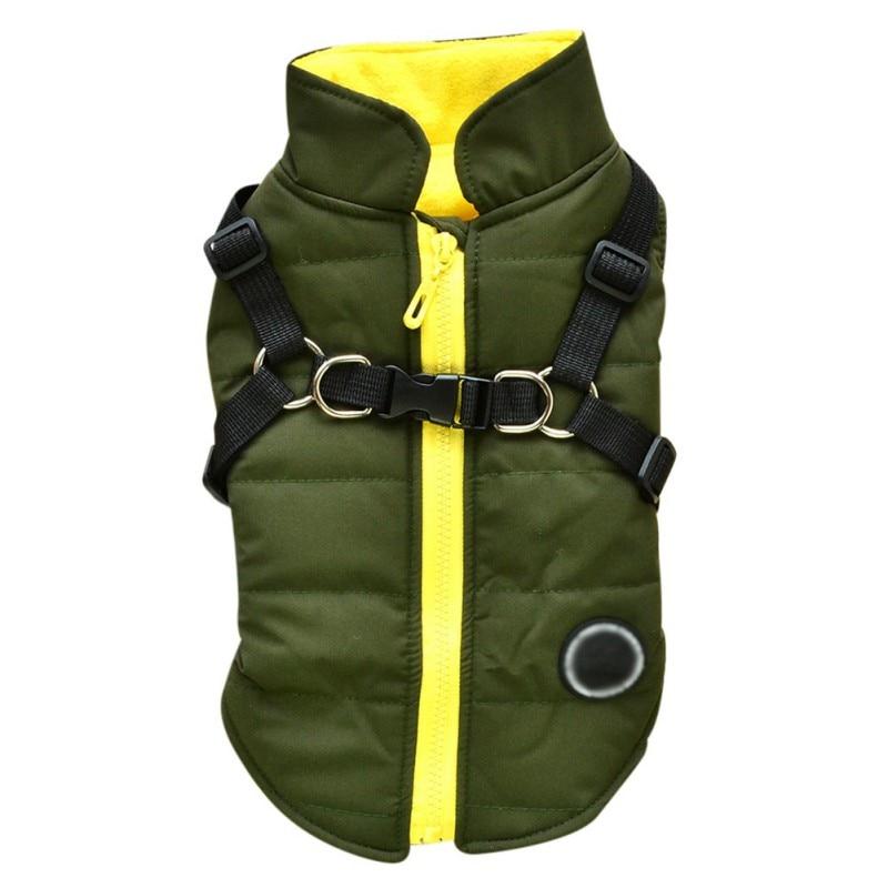 Haustierjacke mit Geschirr für Hunde, Winter, warme Hundekleidung, wasserdicht, Mantel für große Hunde, Chihuahua-Jacken