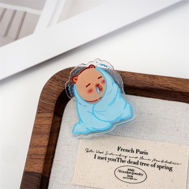 Guinea Pig Cartoon Acrylic Book Clip - Cute Animal Skin Pull Sealing Clip