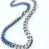 New 316L Stainless Steel Iridescence and Primary Colors Dual Hip Hop Necklace Jewelry
