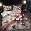 Pink Beding Set Beautiful Flower Gorgeous Design Cozy Soft Duvet Cover Set King Quen Twin Single Sized Dimensions Birthday Gift Bedrom Decor