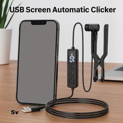 Digital Display Screen Auto Clicker Multiple Gears USB Auto Clicker Device Portable Phone Tap Auto Like Tap Device Phone Apps 5