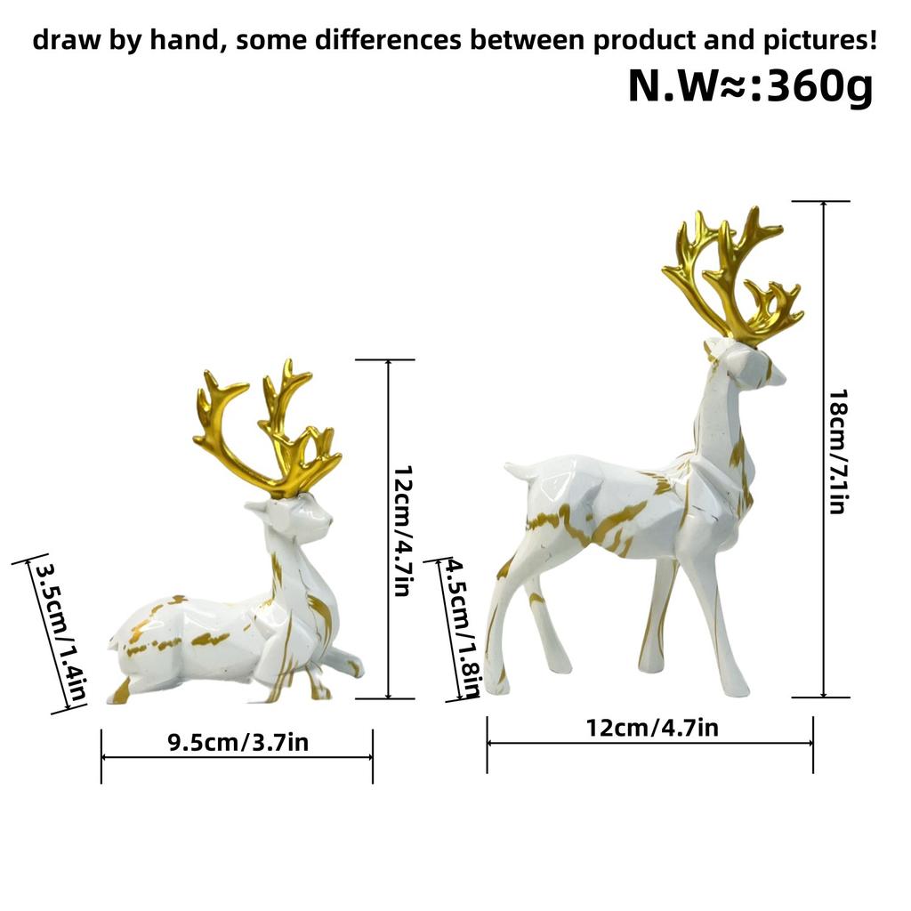 Kunstharzhandwerk Wassertransferdruck Bunte Hirschornamente Kreatives Paar Hochzeitsgeschenk Heim Wohnzimmer Weinschrank Dekoration