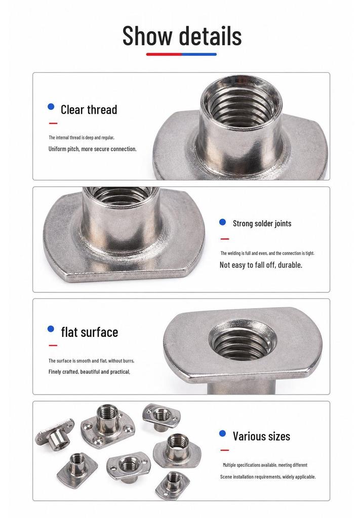 T-Type Welded Cut-Edge Nut: Antioxidant, Acid & Alkali Resistant, High Toughness, Natural Color Flange Nut for Auto Parts