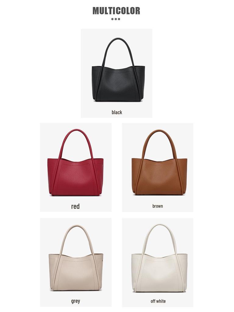 Women's High-End Soft Leather Tote Bag - Large Capacity, Small Niche Design for Commuting