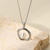 Irregular Ring Pearl Pendant, Titanium Steel Necklace Plated With 18K Real Gold, Retro Niche Design Does Not Fade.