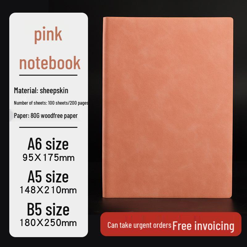 A5 Sheepskin Business Journal with Optional Logo - Mint Stationery Notebook for Meetings and Souvenirs A5