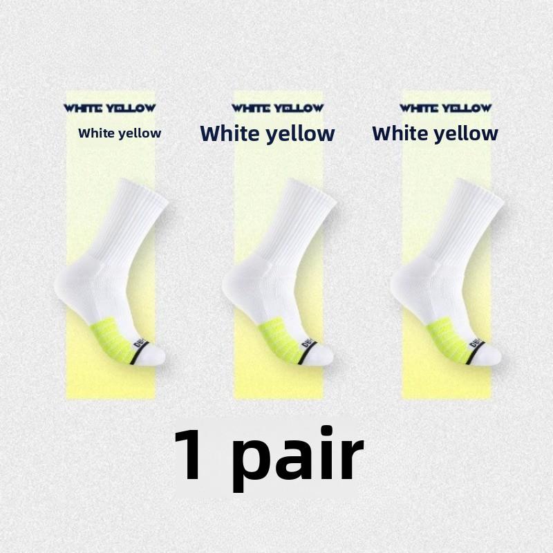 

Мужские длинные профессиональные беговые носки с полотенцем снизу, красные баскетбольные носки Benming Year 1 pair белый/флуоресцентный зеленый