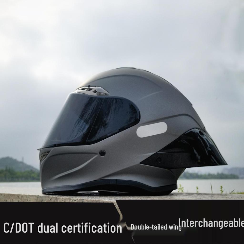 NBTK R50 DOT Full Face Helmet with Large Spoiler for Sportbikes & Cruisers - Spring/Autumn Use