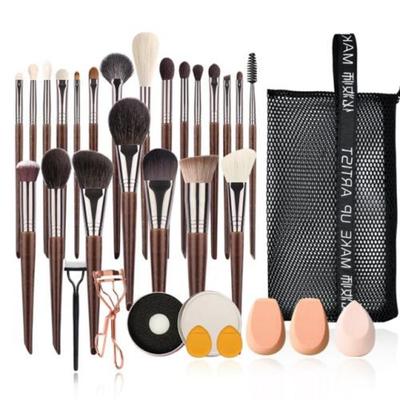 OVW Natural Makeup Brushes Set Eyeshadow Goat Hair Face Powder Kit Professional Cosmetic Crease Tools, XQN22PCS-3