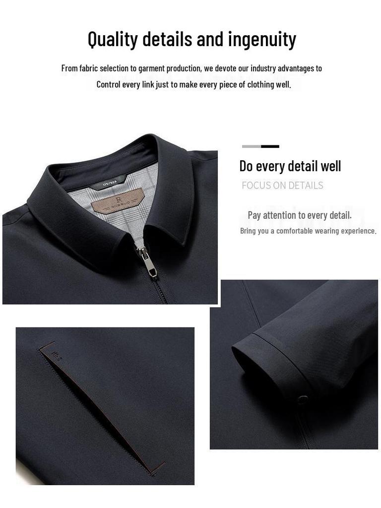 Men's Versatile Business Casual Lapel Jacket - Spring/Autumn 2026 High-End Executive Style for Middle-Aged Men