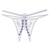 Want To Tie Julie * Embroidered Lace Open Panties Women's Erotic Beads Transparent Seduction Low Waist Free Thong