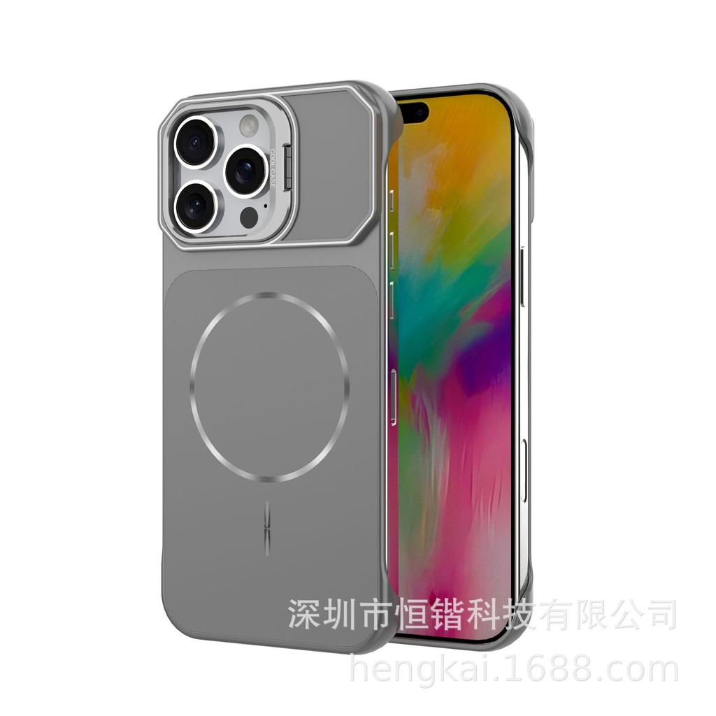 Applicable To Apple iPhone11promax Half Pack Magnetic Suction Bracket Mobile Phone Case Apple 11 Magnetic Mobile Phone Case