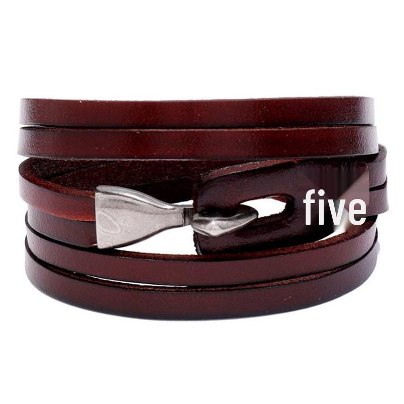 

Trendy European & American Punk Retro Multi-layer Cowhide Bracelet - Simple Student Fashion Accessory