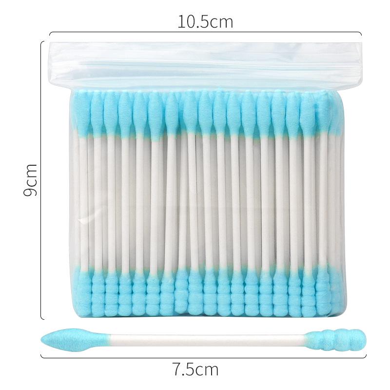 100-Pack Double-Ended Cotton Swabs: Colored, Disposable, Multi-Functional Beauty & Cleaning Tools