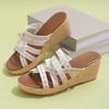 Roman Shoes Versatile Thick Soled Wedge Heel Cross Strap Height Increasing Casual Shoes Thick Soled Slippers