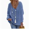 JPNTKY Women's Fashion Casual Solid Color Print Long Sleeve V Neck Blouses & Shirts
