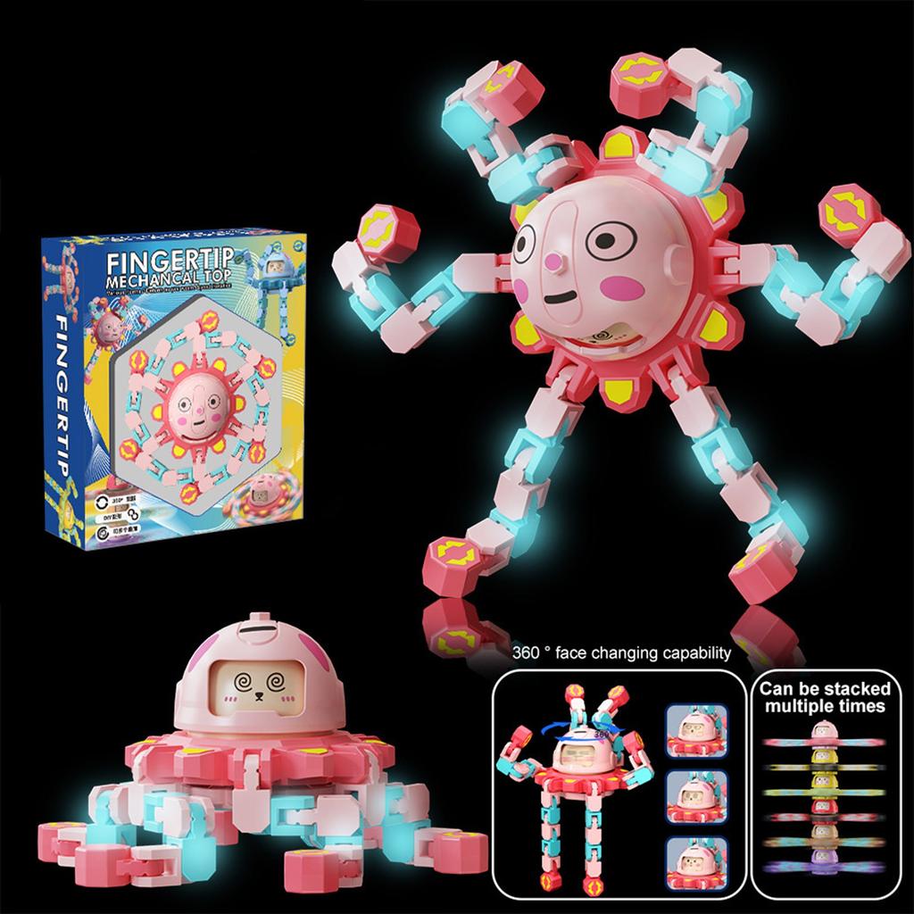 Transforming Robot Mechanical Gyroscope Toy, Transforming Robot Light-up Gyroscope Stress Relief Toy, Children's Gift