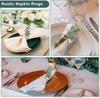 96PCS Thanksgiving Eucalyptus Leaf Napkin Ring Hotel Western Restaurant Banquet Table Setting Simulation Leaf Napkin Buckle