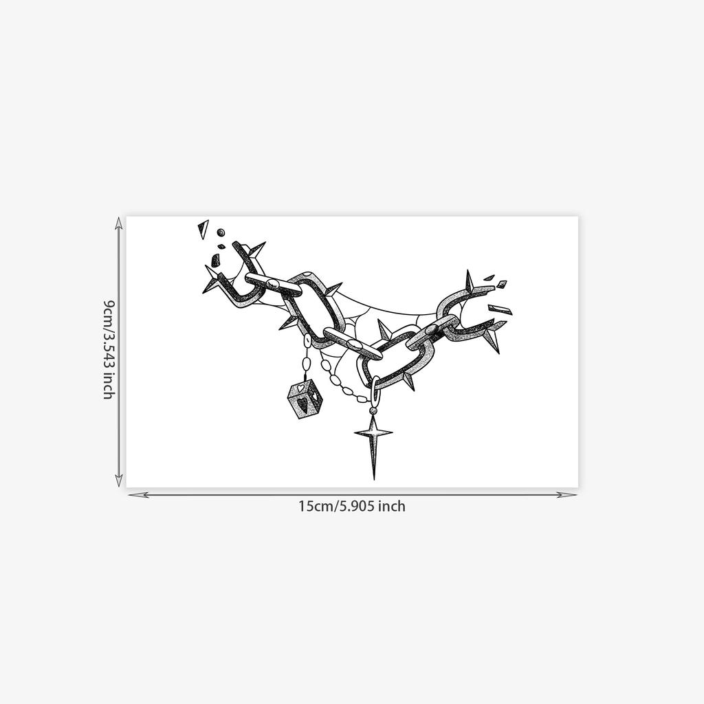 Sweet And Cool Iron Chain Tattoo Sticker, Advanced Sense, Personality, Domineering, Dark Hot Girl Tattoo Sticker