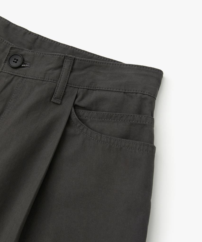 COFWI Flow Single-Pleat High-Density Cotton Pants Dark Gray