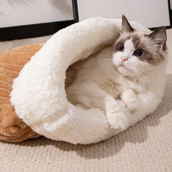 Cat Sleeping Bag Cozy Winter Plush Cat Sack Warm Pet Bed Cave Kittens Tunnel Calming Bed Pet Hideaway for Kittens Puppies Rabbits