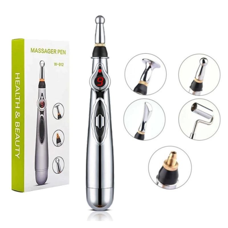 

9 Gears Body Електронна акупунктурна ручка Енергетичний масаж Акупунктурна точкова ручка Meridian Massage Pen Deep Muscle Relax Інструменти для полегшення болю Масажні інструменти 5 heads(boxed)