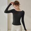Womens Long Sleeve Yoga Top Winter Stretch T-Shirt Pilates Fitness Running Dance Tight Fit