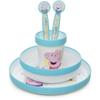 Coffret Repas 5 Pièces - - Peppa Pig - Assiette, Bol, Gobelet, Cuillère Et Fourchette - Bleu