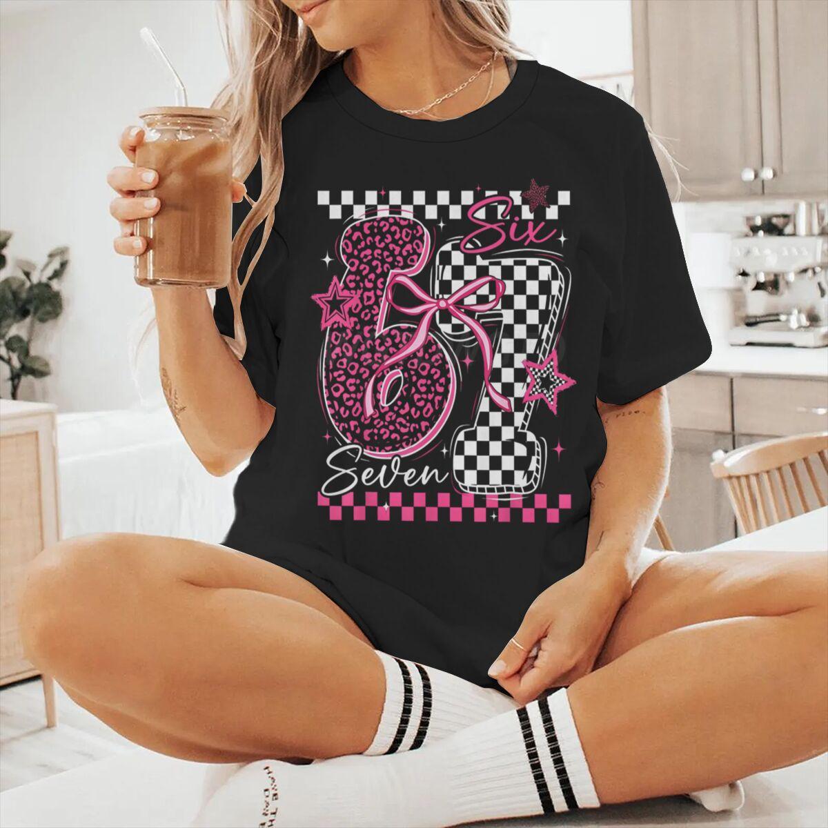 Summer 67 Six Seven Print Kids T-shirts Boys Short Sleeve Crewneck Streetwear Cartoon 67 Trend Girl Tees Top 100