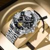 Binbang BINBOND Men's Luminous Waterproof Quartz Flywheel Watch - Genuine Business and Student Style, High-End Design.