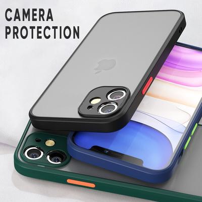 Luxury Shockproof Armor Matte Case For iPhone 13 14 15 12 11 Pro Xs Max X XR 8 7 Plus SE Mini Silicone Clear Hard PC Cover Cases