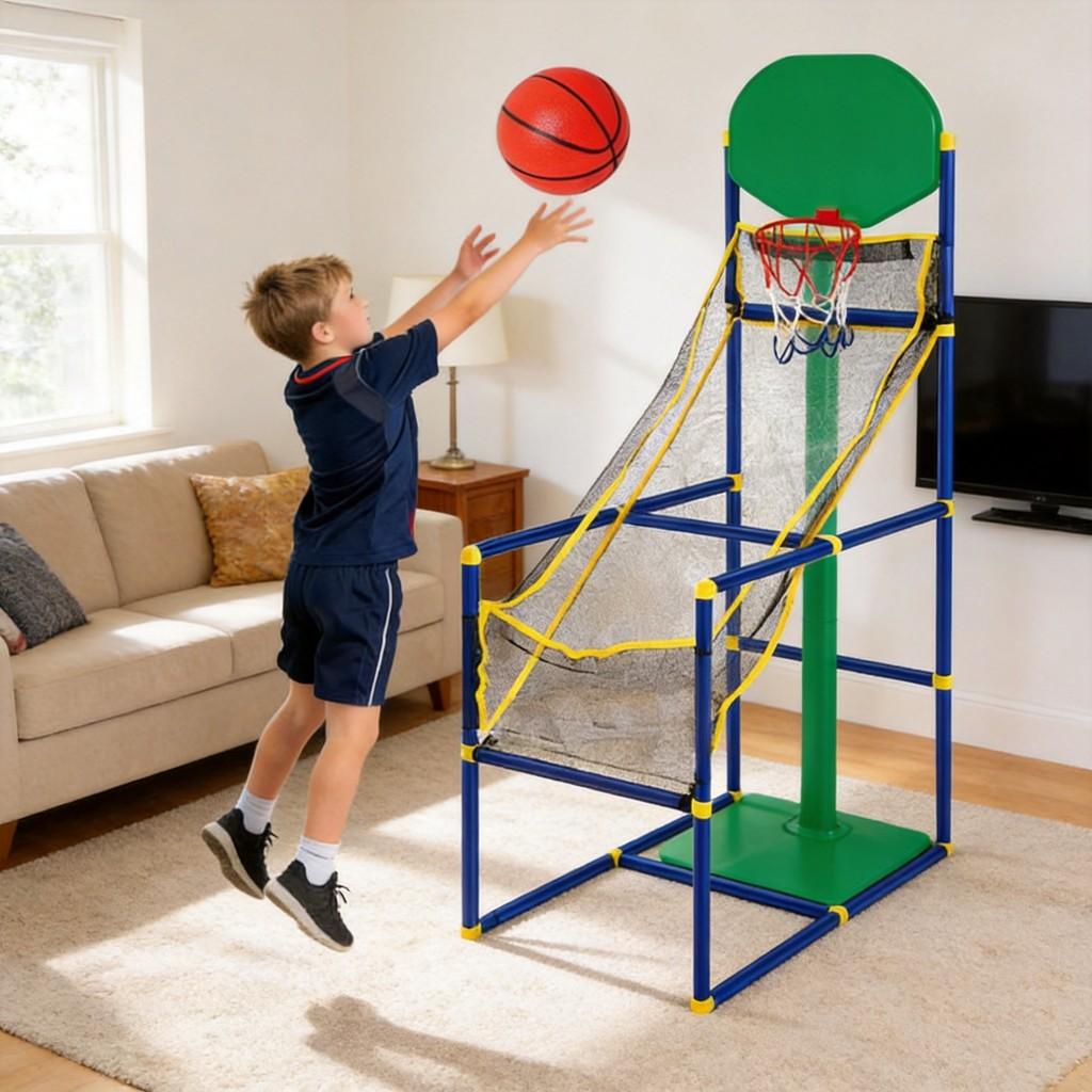 Children Portable Basketball Arcade Game With Inflatable Balls For Indoor Outdoor Play