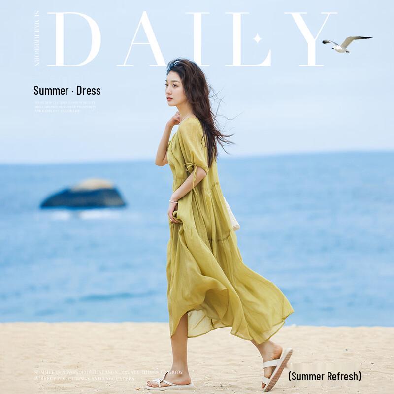 Demana Relaxed Fit Round Neck Maxi Dress L