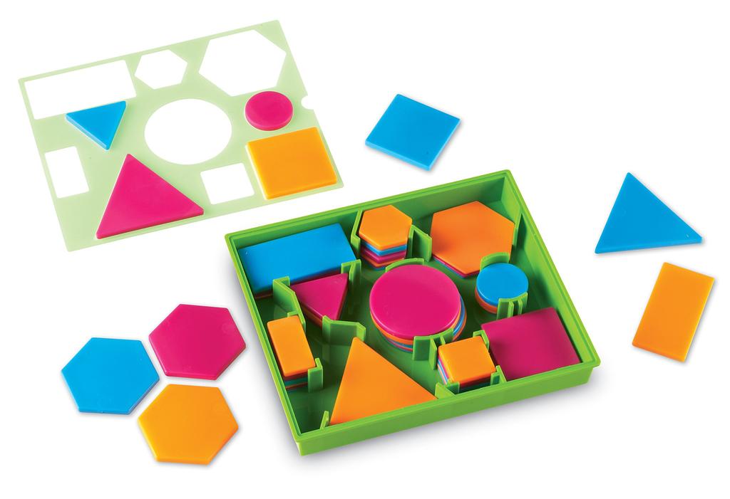 Learning Resources Shape and Pattern Blocks for 60 Authentic Toddlers, Sorting, Bright, Plastic, Pieces, LER3555,