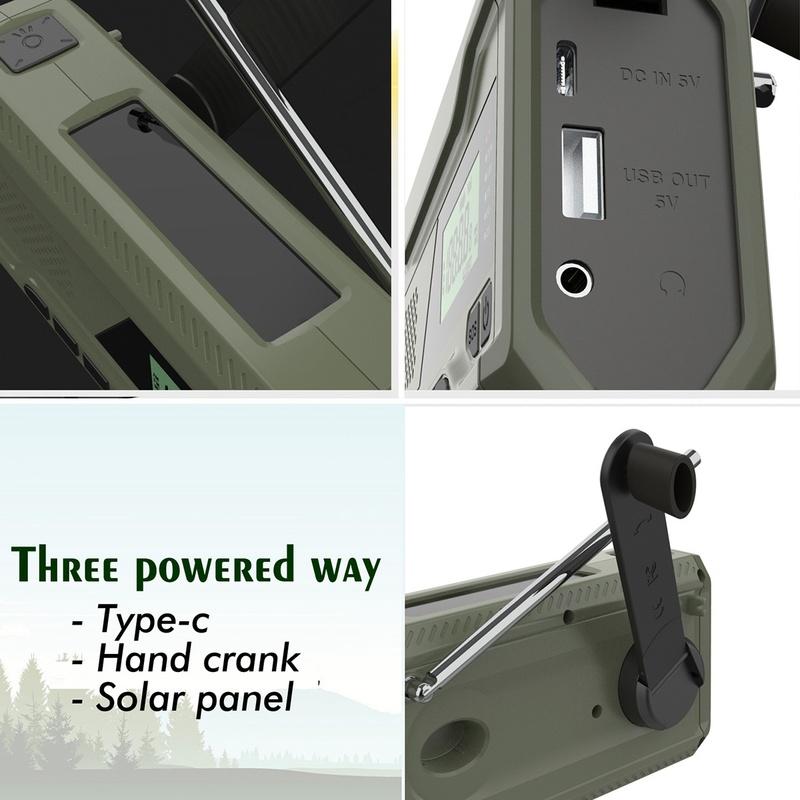 DAB/FM Bluetooth Radio Outdoor Emergency Radio 4500Mah Battery Radio Portable Solar Hand Crank Radio-BCBW