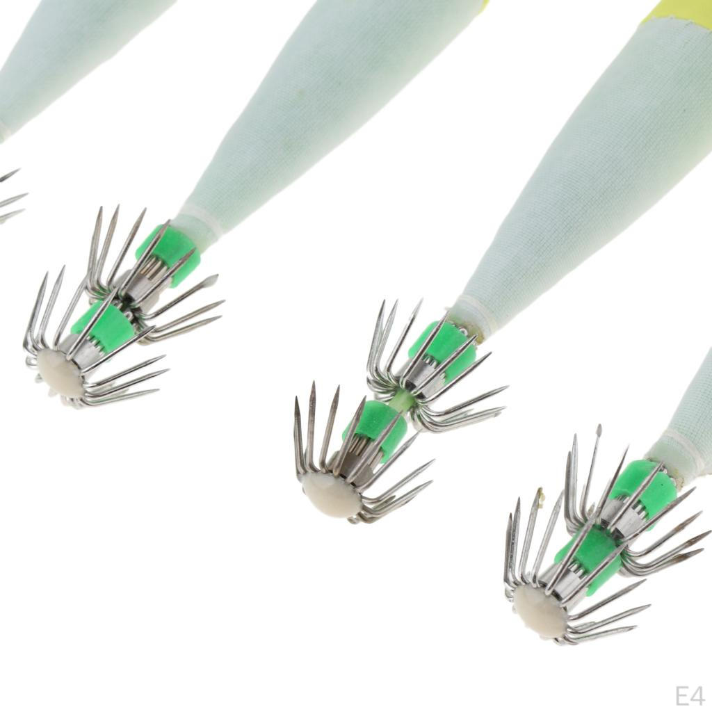 5pcs Dark Squid Hard Baits Fishing Night Umbrella Hook Freshwater Saltwater