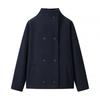 Women'S Clothing Double-Breasted Solid Color Woolen Material Lapel Loose Woolen Short