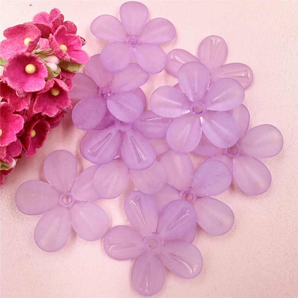 Creative DIY Findings 10Pcs Acrylic Jewelry Making Handcrafted Matte Flower Headwear Phone Chain 29mm Loose Beads for Crafted