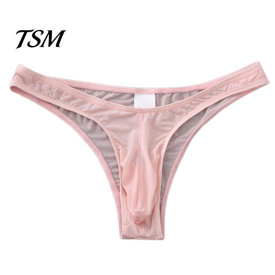 Men Thongs Briefs U Convex Breathable Elastic Transparent Ultra-soft Non-slip Low Rise Stretchy Underpants for Inner Wear