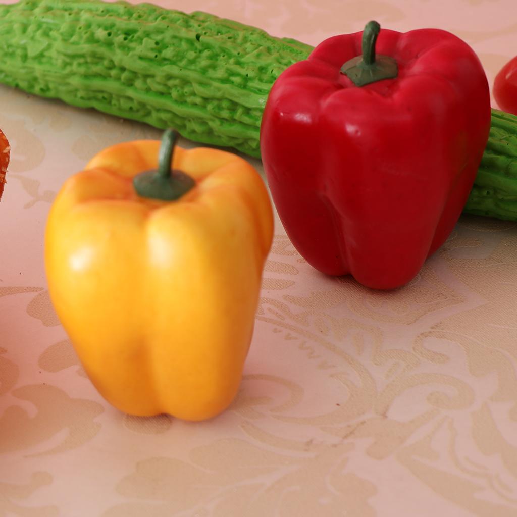 Miniature Vegetables Realistic Artificial Pepper Foam Decorative Food Ornament for Home and Photography Props