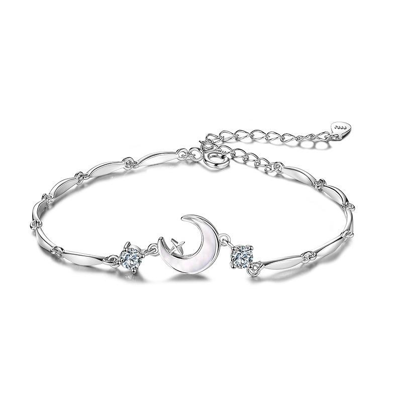 Women Light Luxury Star Moon Mother Of Pearl Bracelet Fashion Hand Jewelry