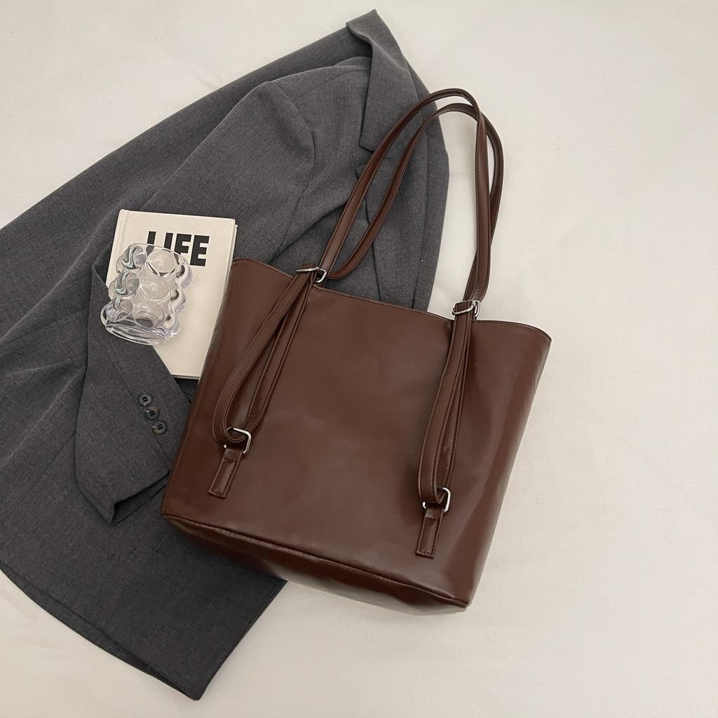 Happy Dog Large Capacity Bag for Women Autumn  New Trendy Retro Tote Bag Checkered Single Shoulder Commuter Bag