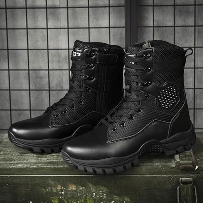 Large Size Military Boots Men's Casual Outdoor Hiking Shoes Field Training Tactics Camping Training Boots Sports