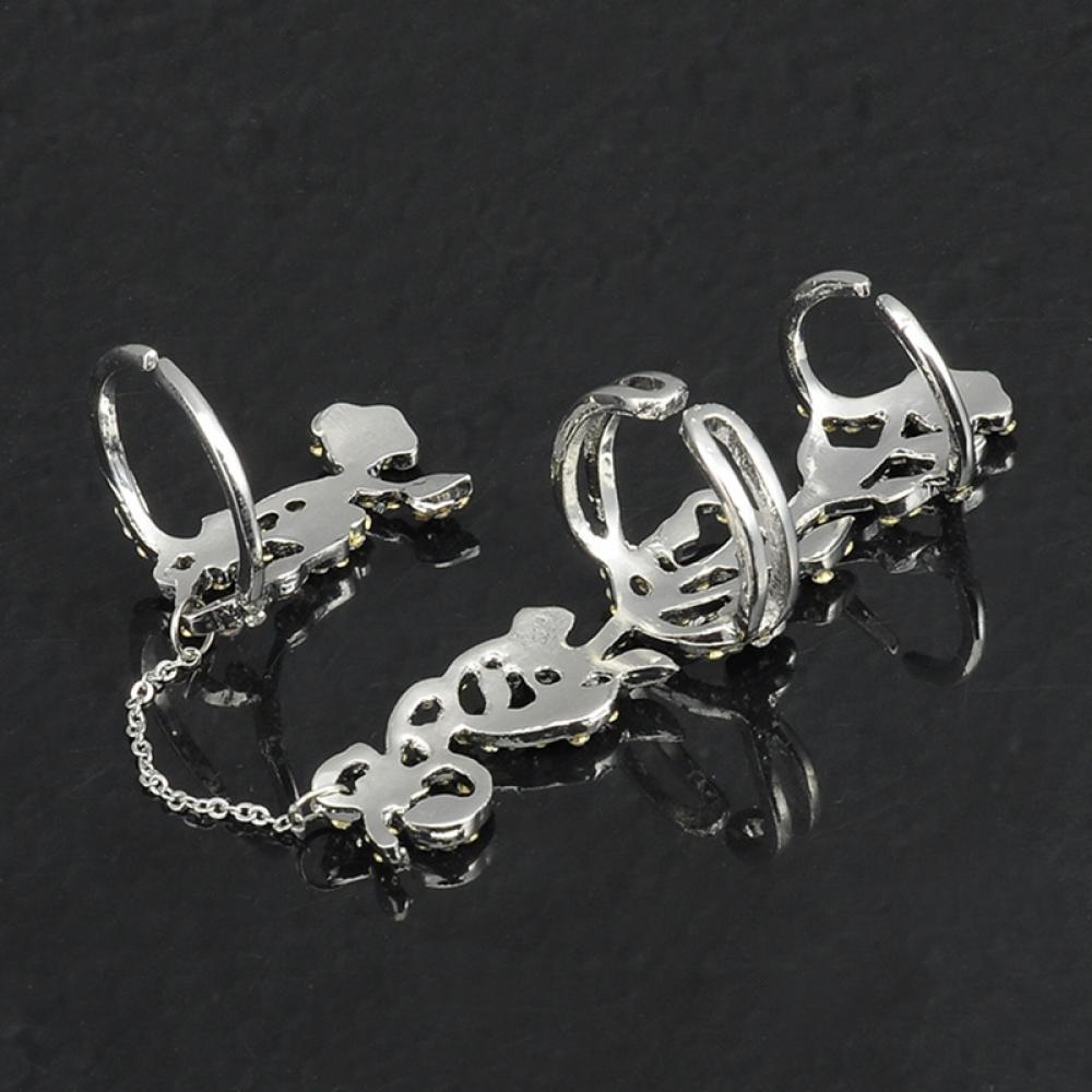 Meerdere Vingerringen Sieraden Kristallen Ringen Uitgesneden