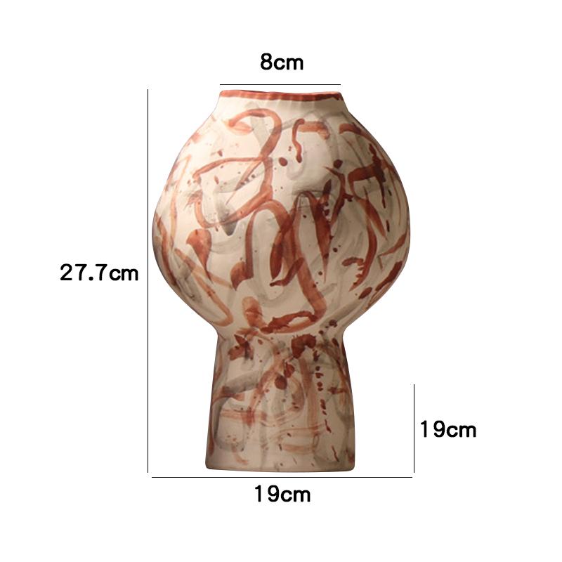Modern Retro Abstract Art Pottery Vase for Home or Hotel Decor