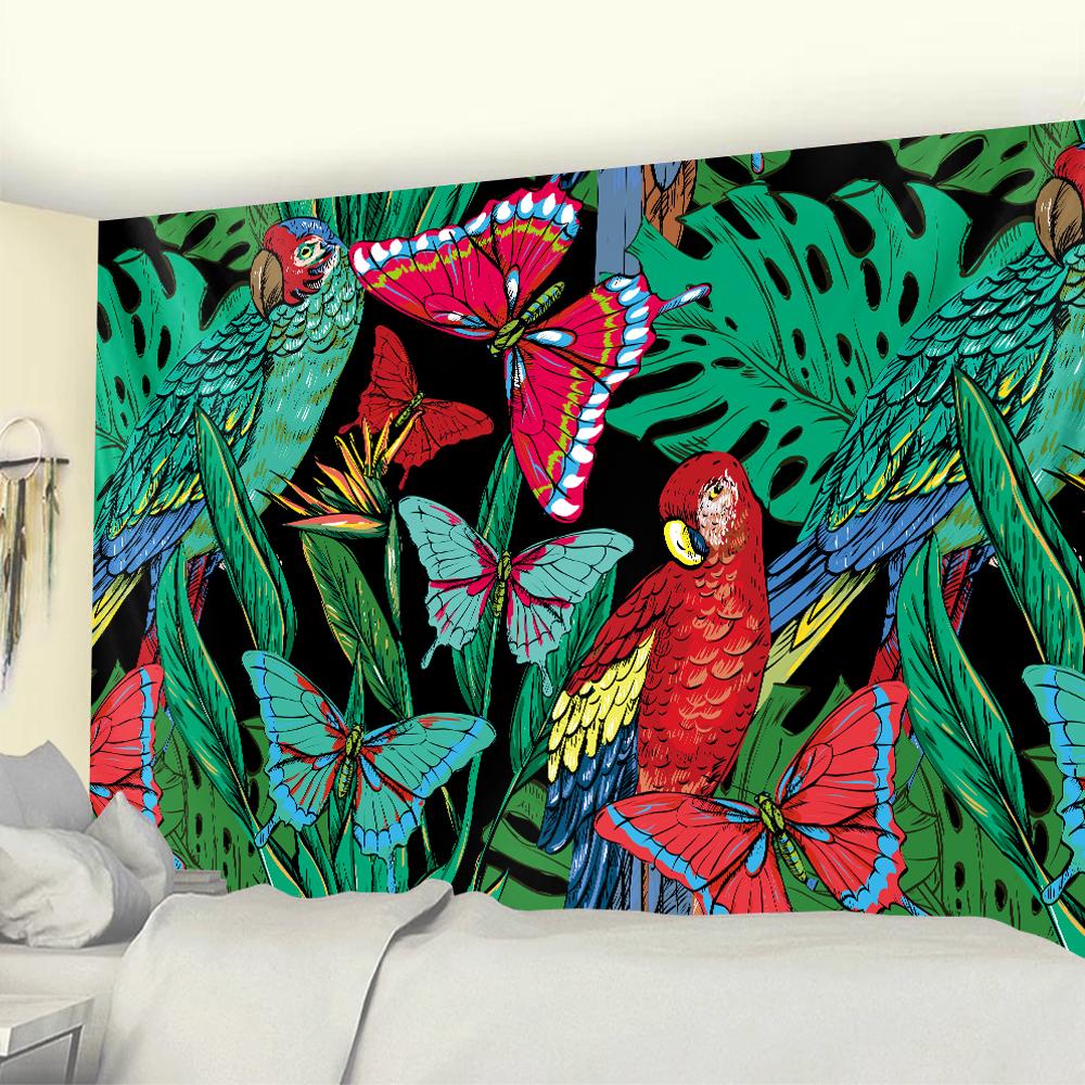 Pretty Animal Floral Wall Hanging Bedroom Wall Decor Boho Hippie Home Decor Art Tapestry Background Cloth Yoga Mat Sheets